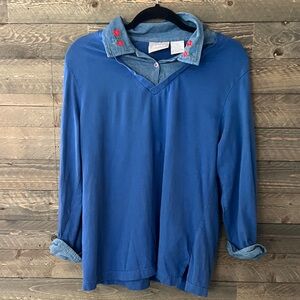 Blair Blue Layered Look Top L